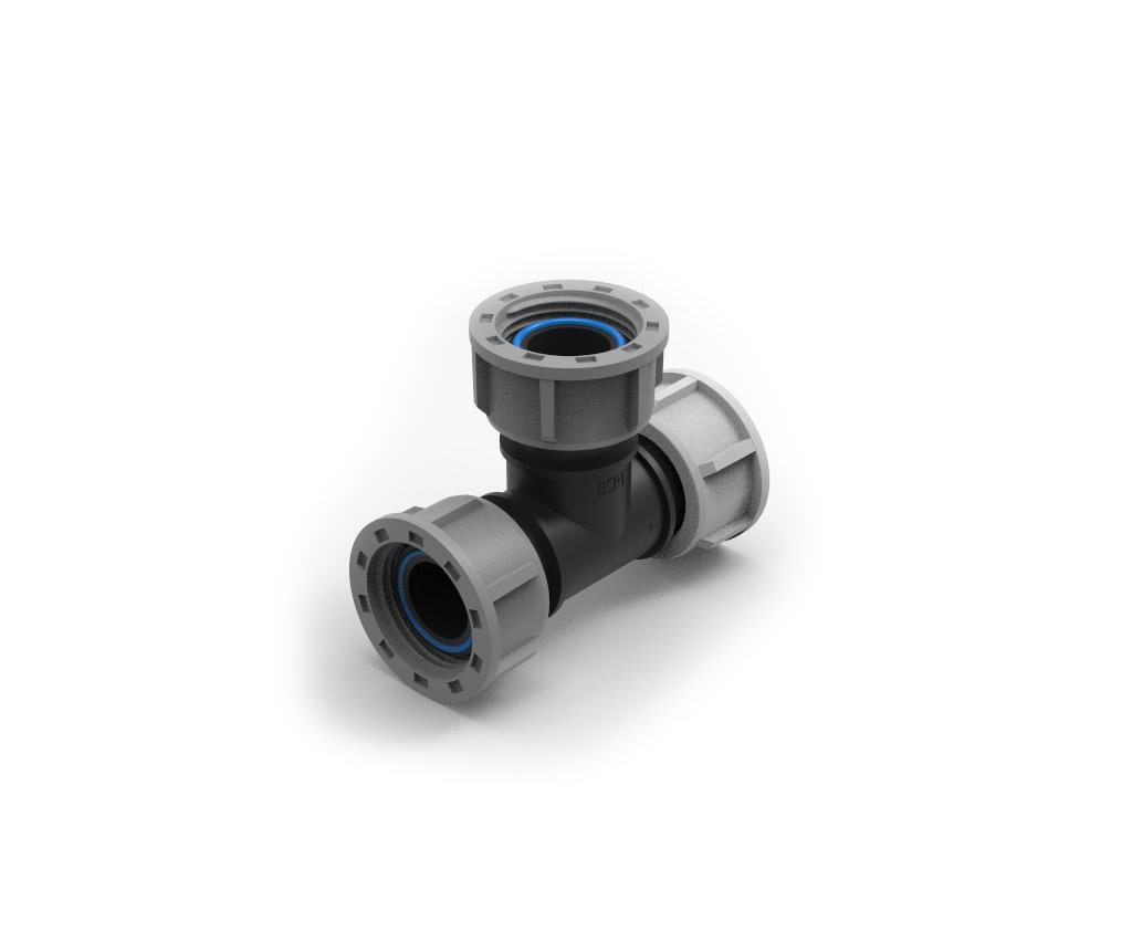 Трійник із накидними гайками 1