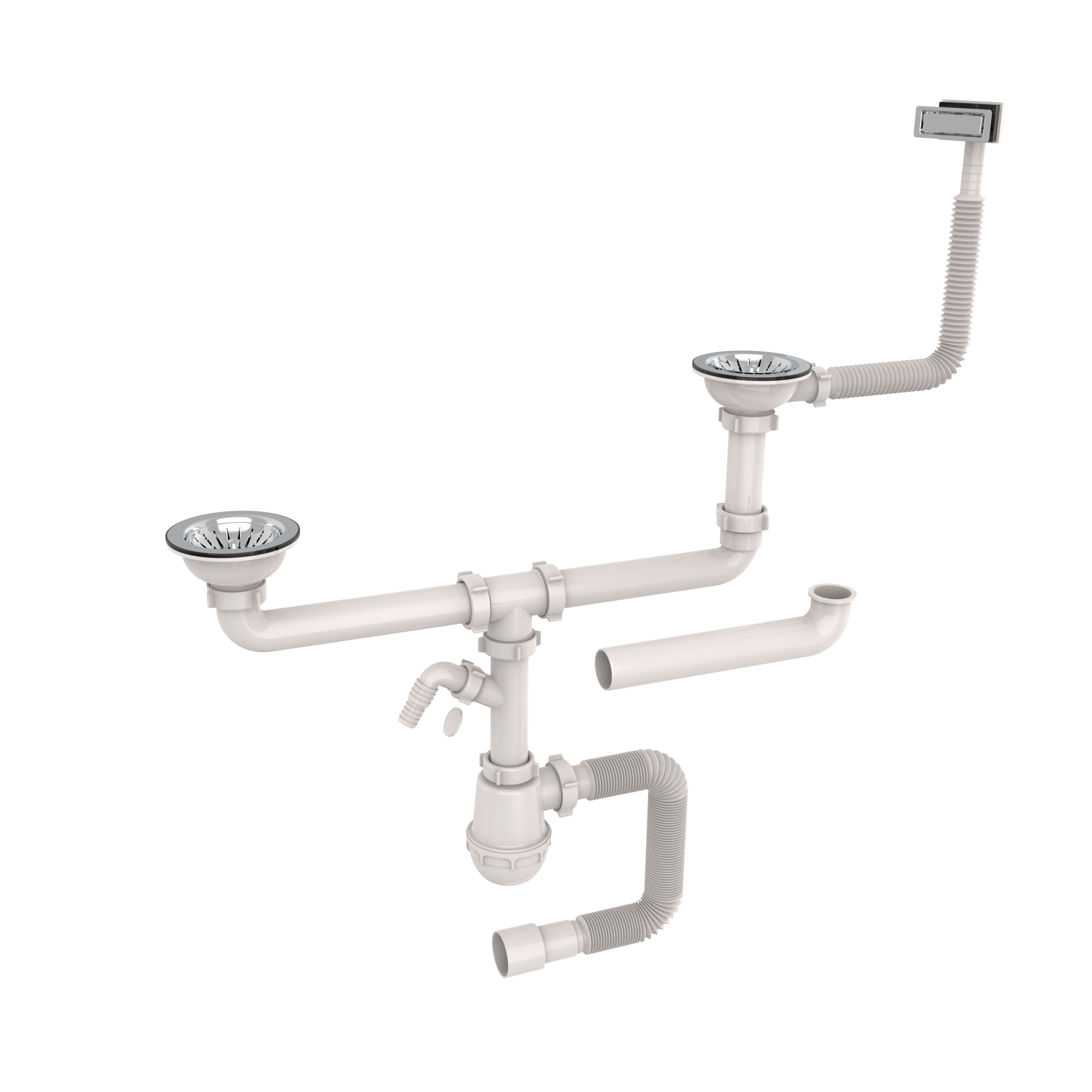 Сифони для подвійних тектоничних мийок 115mm