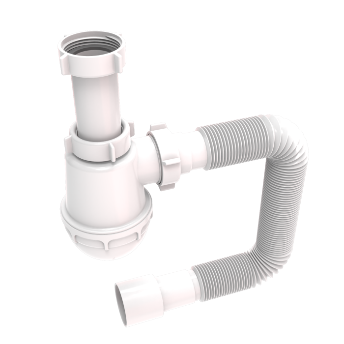 Semi-siphons for kitchen sinks