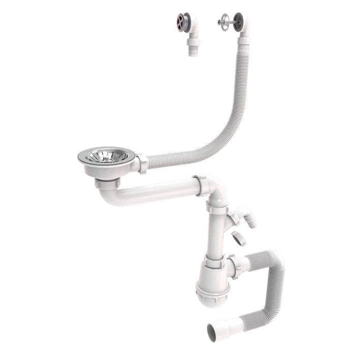 Сифони для одинарної керамічної мийки з нержавіючою зливою сіткою 115mm