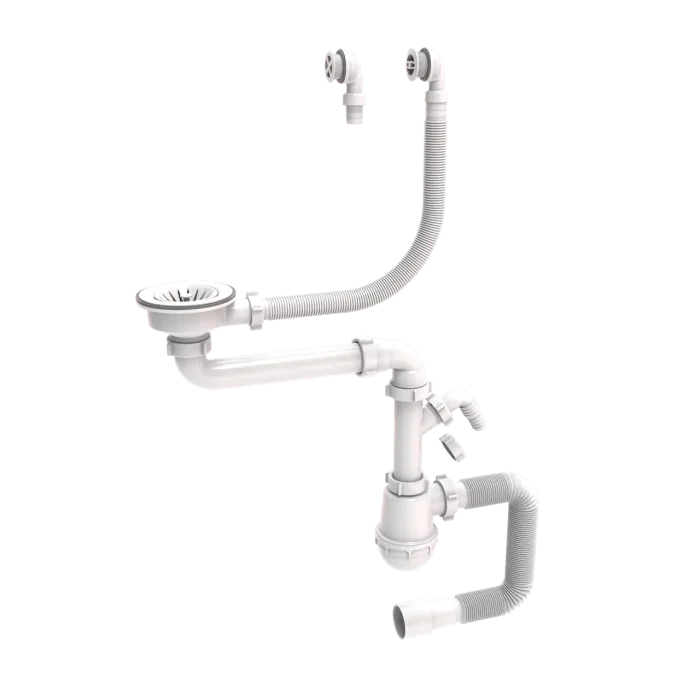 Сифони для одинарної керамічної мийки з пластмасовою зливою сіткою 115mm