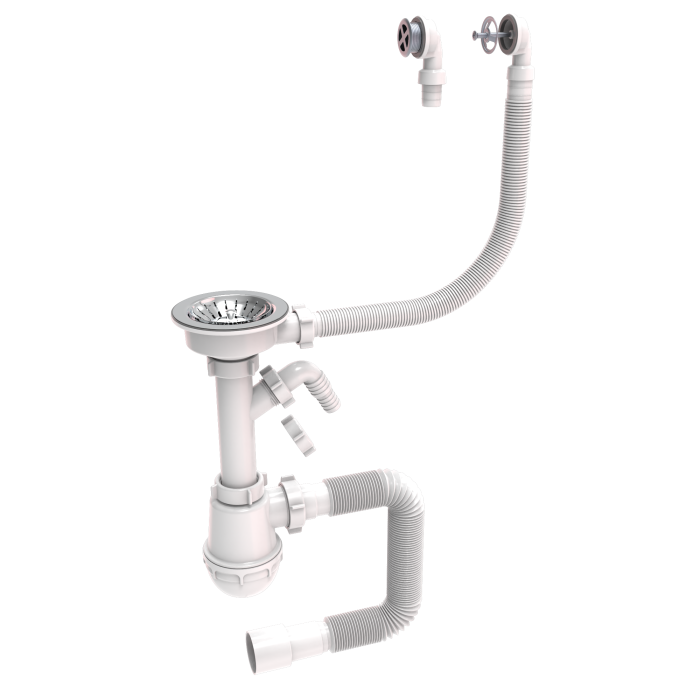 Сифони для одинарної керамічної мийки з пластмасовим гвинтом 115mm