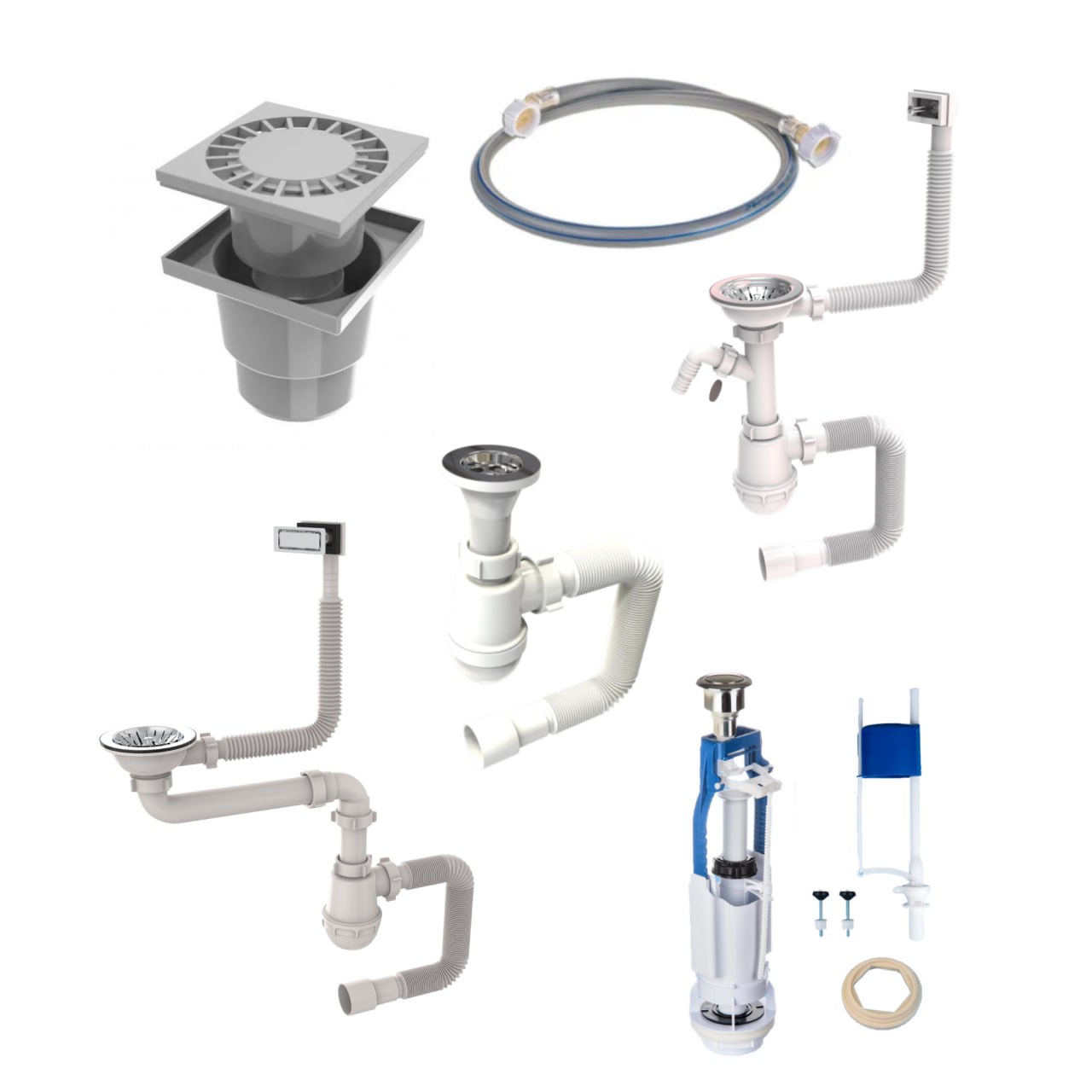 Siphons and accessories for the bathroom